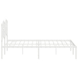 Metal Bed Frame without Mattress with Headboard White 150x200cm 373840