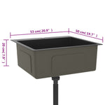 ZNTS Handmade Kitchen Sink Black Stainless Steel 51509