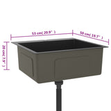 ZNTS Handmade Kitchen Sink Black Stainless Steel 51509