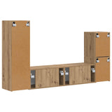 TV Cabinet Set Wall-mounted 4 pcs Artisan Oak Engineered Wood 3409032