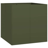 Planter Olive Green 80x80x80 cm Steel 860783