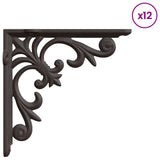 Wall Shelf Brackets 12 pcs Antique Brown 14.5 x 14.5 x 3 cm 42038835