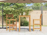Bar Chair Set of 2 Natural Wood Solid Acacia Wood Large 44130