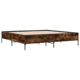 Bed Frame without Mattress Smoked Oak 200x200 cm 3279779