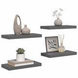 Floating Wall Shelves 4 pcs High Gloss Grey 50x23.5x3.8 cm MDF 323789