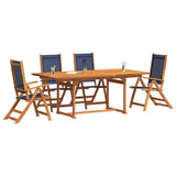 5 Piece Garden Dining Set Solid Wood Acacia and Textilene 3279302