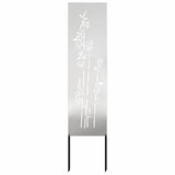 Garden Privacy Screen Floral Silver 32 x 140 cm Stainless steel 876228