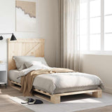 Bed Frame without Mattress with Headboard 90x200 cm Solid Wood 3281550