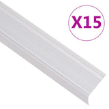 Stair Nosings in L-shape 15 pcs Aluminium 100 cm Silver 146757