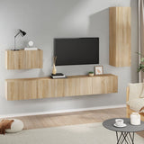 4 Piece TV Cabinet Set Sonoma Oak Engineered Wood 3114328