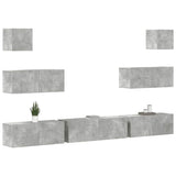 7 Piece TV Cabinet Set Concrete Grey Engineered Wood 3114545