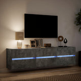 TV Wall Cabinet with LED Concrete Grey 180x31x45 cm 3307936