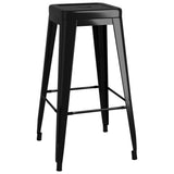 Bar Stools Stackable 2 pcs Black Metal 248147