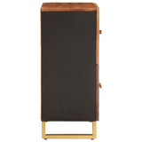 Side Cabinet Brown and Black 60x33.5x75 cm Solid Wood Mango 356809