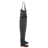 Chest Waders with Boots and Belt Dark Green Size 43 4016995