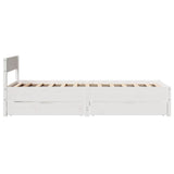 Bed Frame without Mattress White 90x190 cm Single Solid Wood Pine 3301771