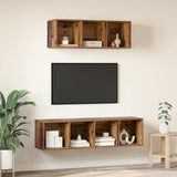 TV Cabinet Set Wall-mounted 2 pcs Old Wood Engineered Wood 3393354