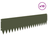 Lawn Edging 10 pcs 103 x 25 cm Steel Olive Green 8008398
