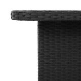 Garden Table Black 80x80x71 cm Poly Rattan and Acacia Wood 368269