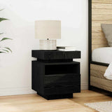 Bedside Cabinet with Drawer 2 pcs Black Oak 40 x 39 x 48.5 cm 862187