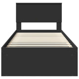 Bed Frame with Headboard Black 90 x 190 cm Engineered wood 3407923
