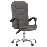 Reclining Office Chair Grey Faux Leather 349812