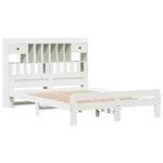 ZNTS Bookcase Bed without Mattress White 160x200 cm Solid Wood Pine 3308877