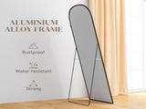 162cm Aluminium Frame Standing Mirror - Black T3398P344868