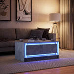 ZNTS Coffee Table with LED Lights Concrete Grey Engineered Wood 851987