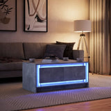 ZNTS Coffee Table with LED Lights Concrete Grey Engineered Wood 851987