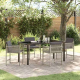 Garden Dining Set 5 pcs Light Grey Poly Rattan 3380763