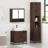 3 Piece Bathroom Furniture Set Brown Oak Engineered Wood 3301109