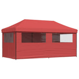 ZNTS Foldable Party Tent Pop-Up with 4 Sidewalls Burgundy 4004955