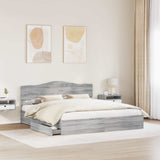 Storage Bed Grey Sonoma 200 x 200 cm Engineered Wood 3413066