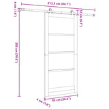 Sliding Door ORKDAL 93 x 202 cm Engineered Wood White and Black 3450101