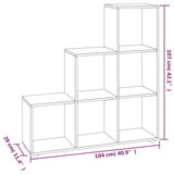 Staircase Bookcase High Gloss White 107 cm Engineered Wood 342605