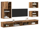 TV Wall Units with LED 5 pcs Old Wood Engineered Wood 3402950