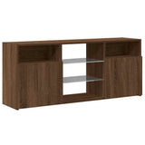 TV Cabinet with LED Lights Brown Oak 120x30x50 cm 815716