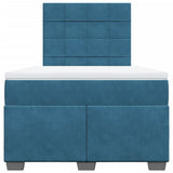 Box Spring Bed with Mattress Blue 120x200 cm Velvet 3290886