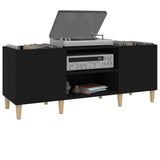 Record Cabinet Black 121x38x48 cm Engineered Wood 831926