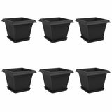 Plant Pots 6 pcs Black 28.5 x 28.5 x 22 cm Plastic 3403300
