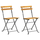 Garden Chair Set of 2 Brown and Black 313160