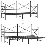 Daybed with Trundle without Mattress Black 90x200 cm Steel 4104675