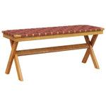 ZNTS Garden Bench Red Solid Wood Acacia and Fabric 366515