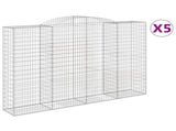 Arched Gabion Baskets 5 pcs 300x50x200/220 cm Galvanised Iron 3146794