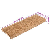 Stair Mats 20 pcs 65x21x4 cm Beige Rectangular Edge 3365853