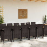 Garden Dining Set with Cushions with Cushion 15 pcs Brown PP 3378798