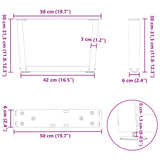 Coffee Table Legs V-Shape 2 pcs Black 50x cm Steel 4012608