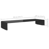 TV Stand/Monitor Riser Glass Black 90x30x13 cm 244138