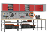 Work Cabinet Set with Shelf with Storage 10 pcs Red and Grey 3321517